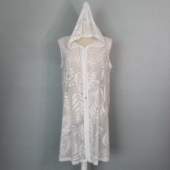 Ana White Hoodie Swimsuit Cover Up Full Zip Size S - Picture 4 of 11